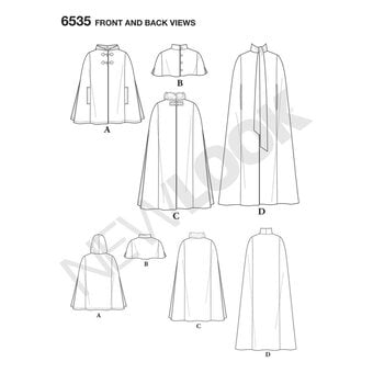 New Look Women's Cape Sewing Pattern 6535 image number 2