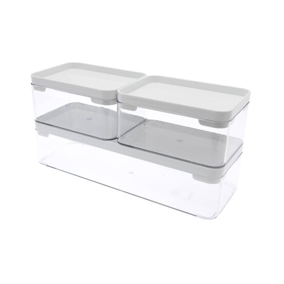 Stackable Storage Box Set 640ml and 1.2L 3 Pack image number 1