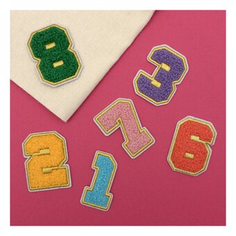 Bright Gold Number Iron-On Motifs 10 Pack