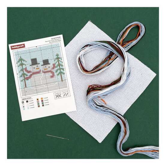 Snowmen Mini Cross Stitch Kit  image number 2