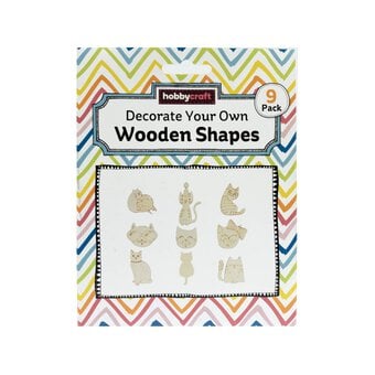 Decorate Your Own Cat Wooden Shapes 9 Pack image number 5