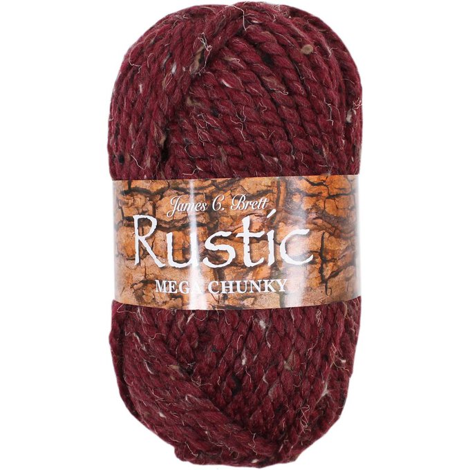 James C Brett Red Rustic Mega Chunky Yarn 100g Hobbycraft