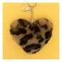 Leopard Pom Pom Heart Keyring image number 2