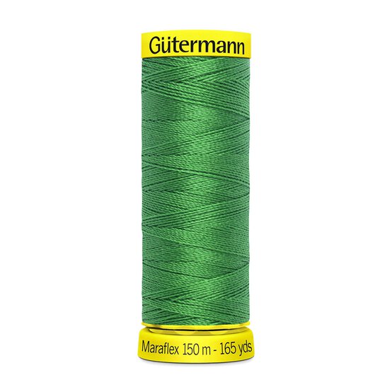 Gutermann Emerald Green Maraflex Stretchy Sewing Thread 150m (396) image number 1