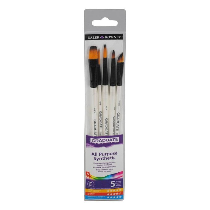 Daler-Rowney Graduate Synthetic Watercolour Brushes 5 Pack image number 1
