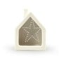 Glazed Ceramic House with Star Tealight Holder 11.5cm  image number 3