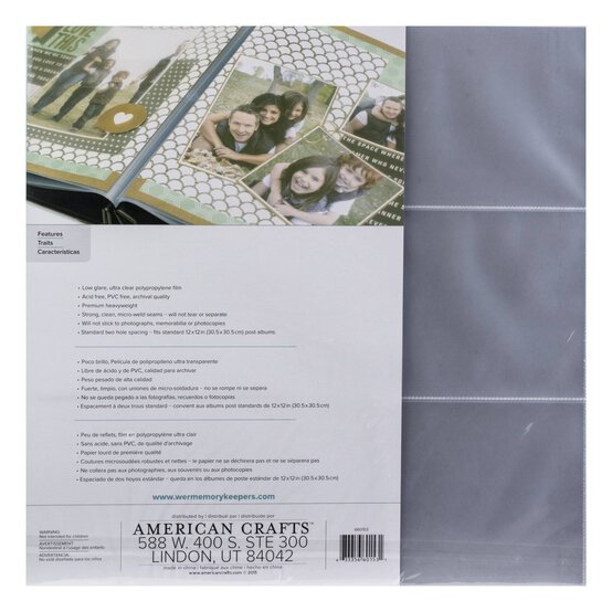 We R Makers 6-Pocket Post Page Protectors 12 x 12 Inches 10 Pack image number 4