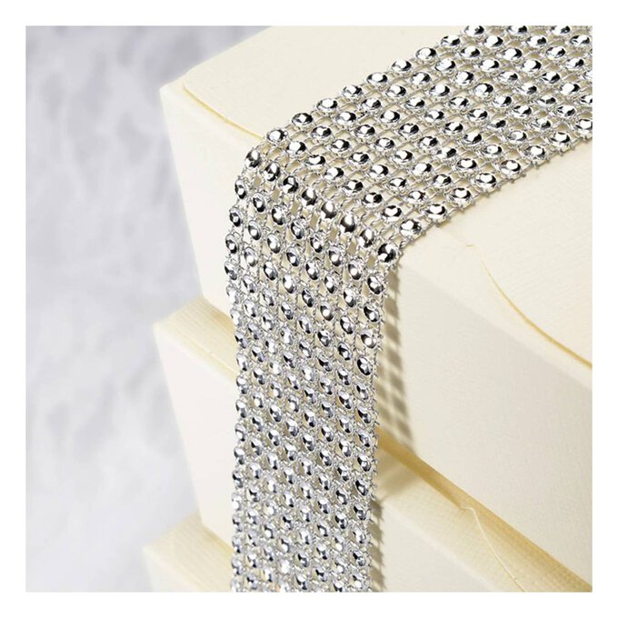 WARM GOLD Rhinestone ribbon, Diamond Mesh, Diamante Bling, Crystal trim 1  METER cake trim. by Crystal wedding uk