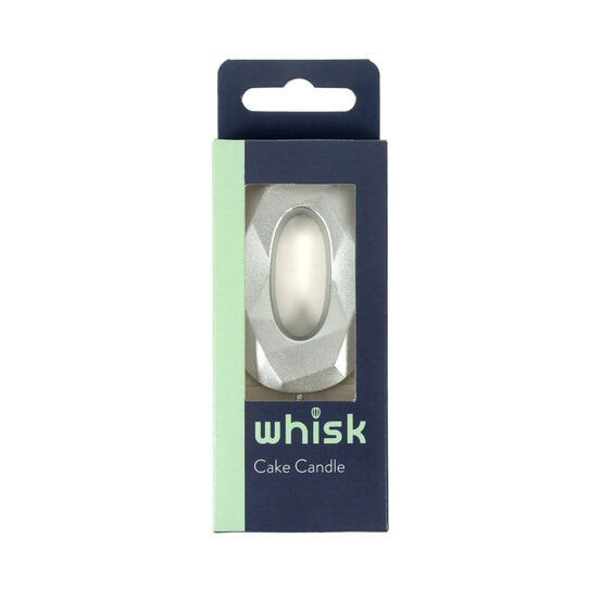 Whisk Silver Faceted Number 0 Candle image number 3