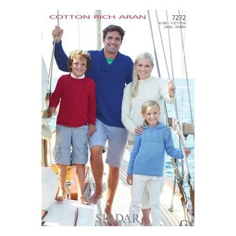 Sirdar Cotton Rich Aran Family Sweaters Digital Pattern 7272