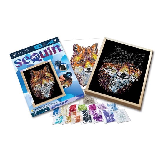 Kitfix Red Fox Sequin Art Blue Premium Kit image number 2