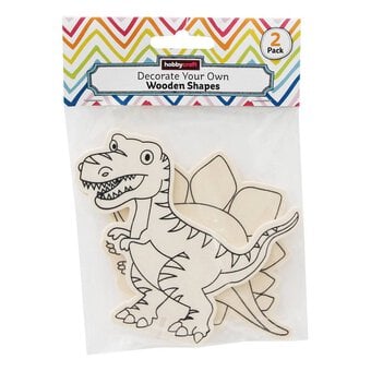 Decorate Your Own Dinosaur Wooden Shapes 2 Pack