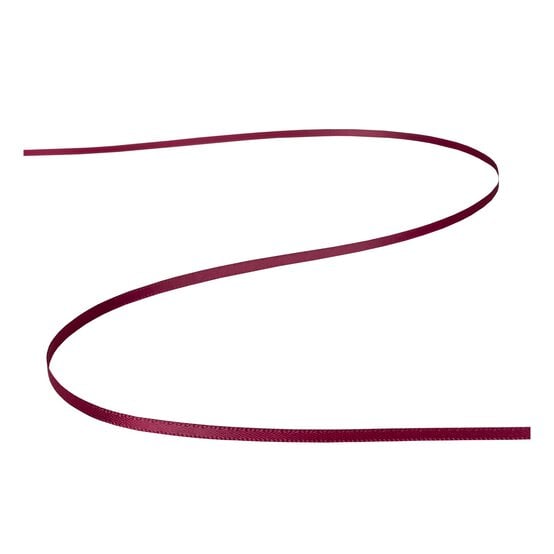 Wine Double-Faced Satin Ribbon 3mm x 5m image number 2