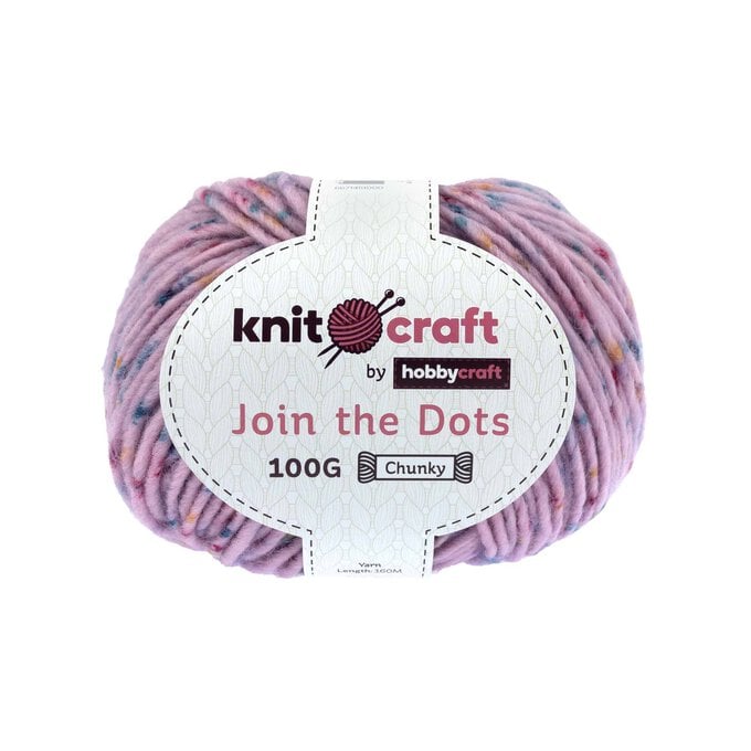 Knitcraft Purple Print Join the Dots Yarn 100g  image number 1