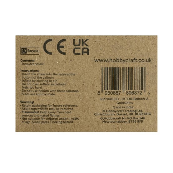 Gold Foil Letter U Balloon image number 4