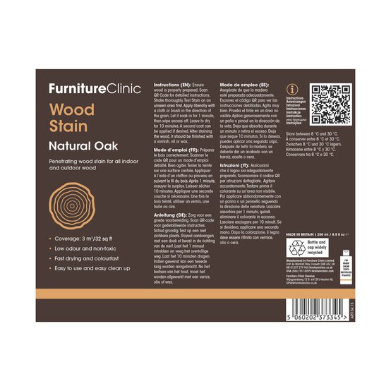 Furniture Clinic Natural Oak Wood Stain 250ml image number 5