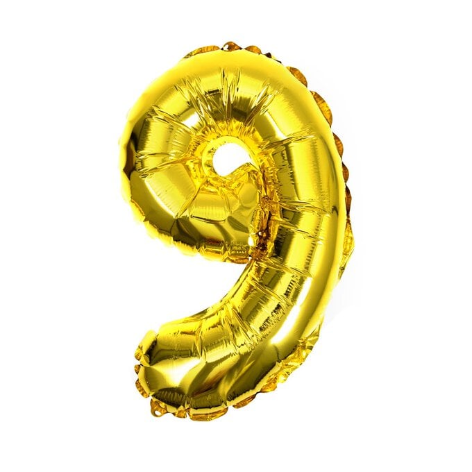 Gold Foil Number 9 Balloon image number 1