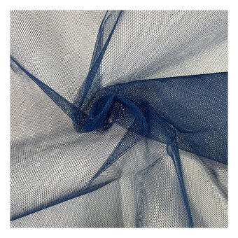 French Navy Nylon Dress Net Fabric by the Metre