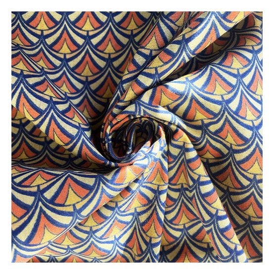 Navy Art Deco Polycotton Fabric by the Metre image number 1