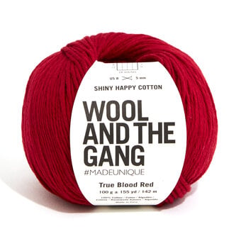 Wool and the Gang True Blood Red Shiny Happy Cotton 100g