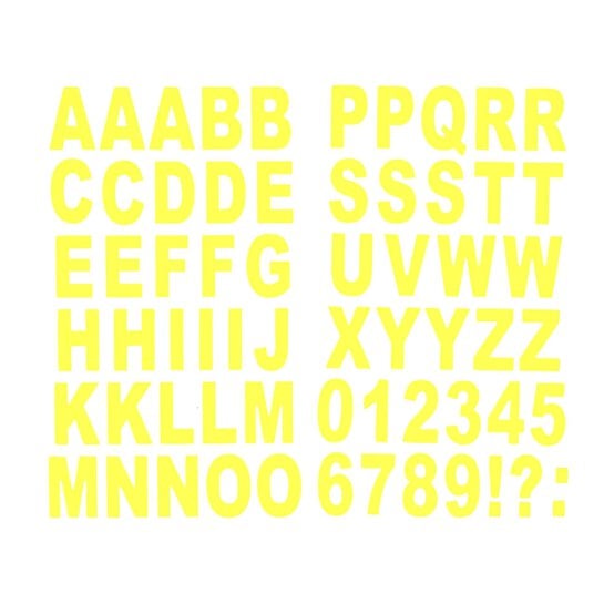 Yellow Neon Chipboard Alphabet Stickers  image number 1