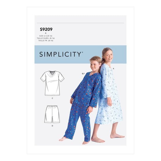 Simplicity Kids&rsquo; Loungewear Sewing Pattern S9209 (8-16) image number 1