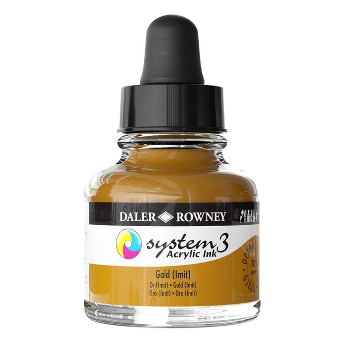 Daler-Rowney System3 Gold Imit Acrylic Ink 29.5ml image number 1