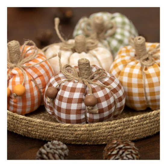 Gingham Pumpkins 5 Pack  image number 4