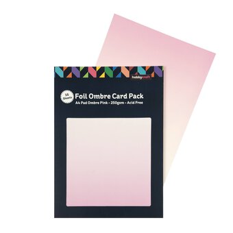 Pink Ombre Foil Card A4 16 Pack