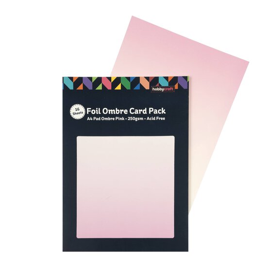 Pink Ombre Foil Card A4 16 Pack image number 1