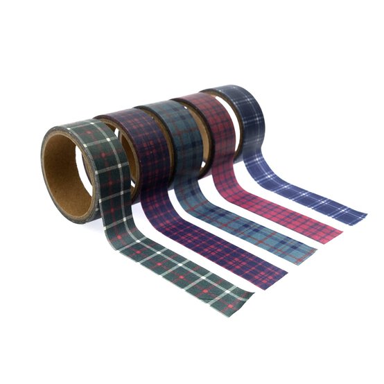 Tartan Washi Tapes 2m 5 Pack image number 3