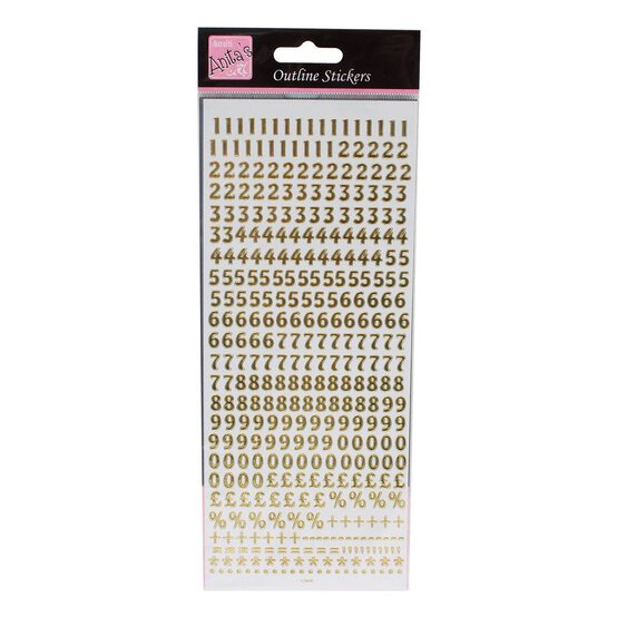 Anita's Small Gold Number Outline Stickers image number 1