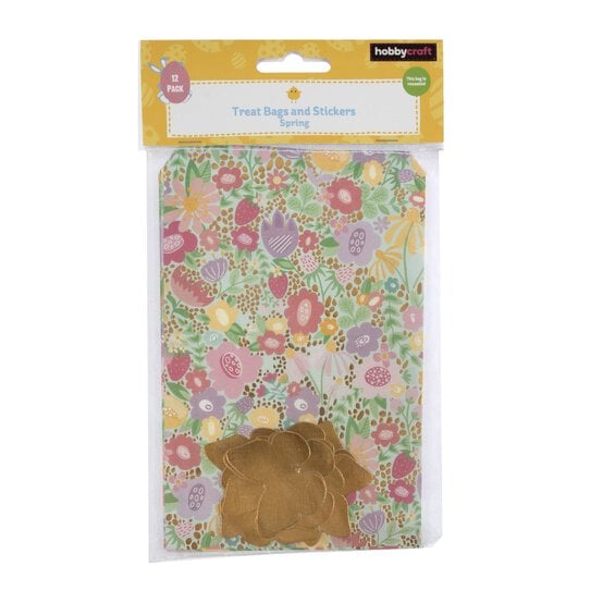 Spring Flower Treat Bags and Stickers 12 Pack image number 4