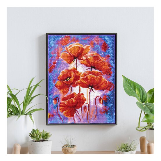 Diamond Dotz Poppies on Blue Kit 32cm x 42cm image number 1