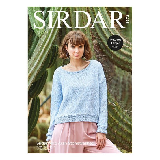 Sirdar No.1 Aran Stonewashed Jumper Digital Pattern 8272 image number 1