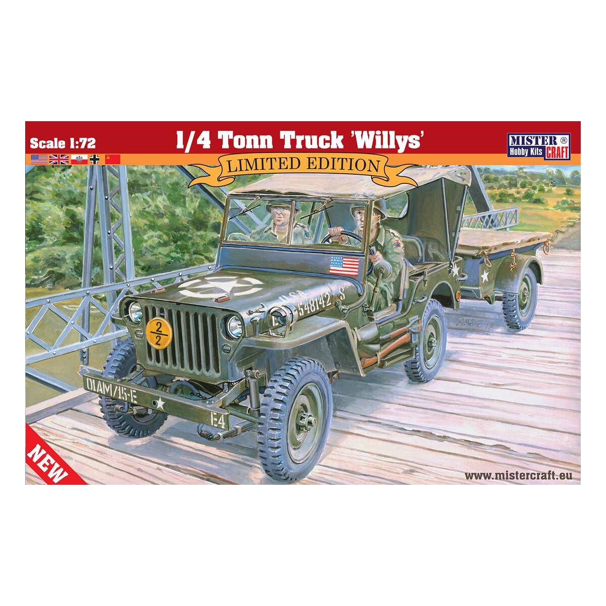 MisterCraft Willys 1.4 Tonn Truck Model Kit 172 Hobbycraft