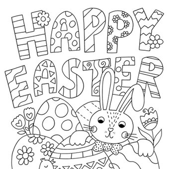 Free Easter Card Colouring Download