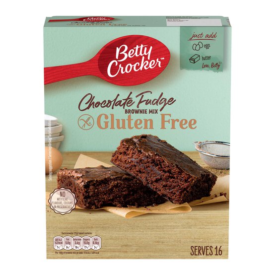 Betty Crocker Chocolate Fudge Gluten Free Brownie Mix 415g image number 1