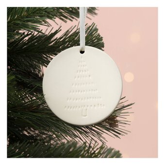 Hanging Ceramic Round Tree Decoration 6cm