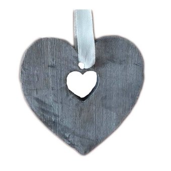 Natural Wooden Heart Decoration 8cm