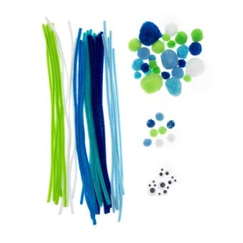 Ocean Pipe Cleaners and Poms Craft Pack 80 Pieces