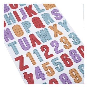 Warm Bright Alphabet Chipboard Stickers 115 Pieces