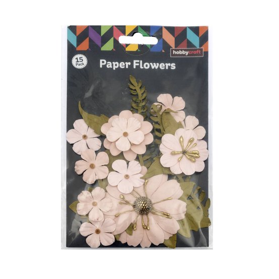 Blush Elliana Paper Flowers 15 Pack image number 2