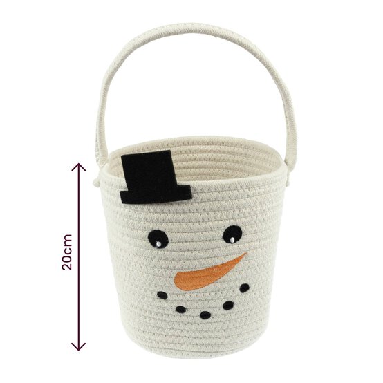 Snowman Rope Basket 20cm image number 4
