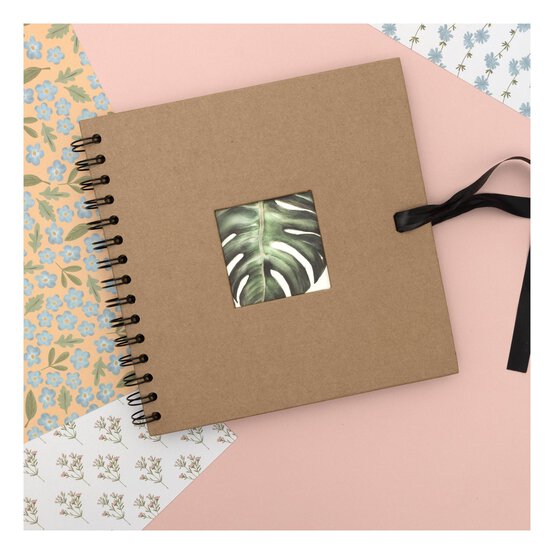 Spiral Bound Kraft Scrapbook with Window 8 x 8 Inches image number 2