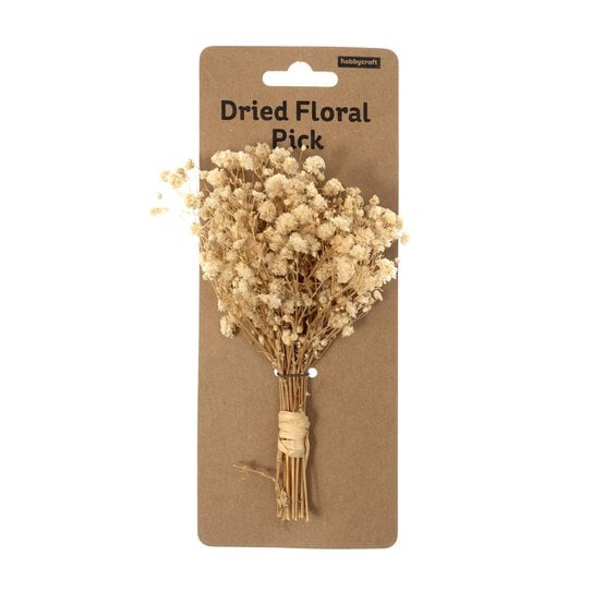 Natural Gypsophila Dried Floral Pick 13cm  image number 4