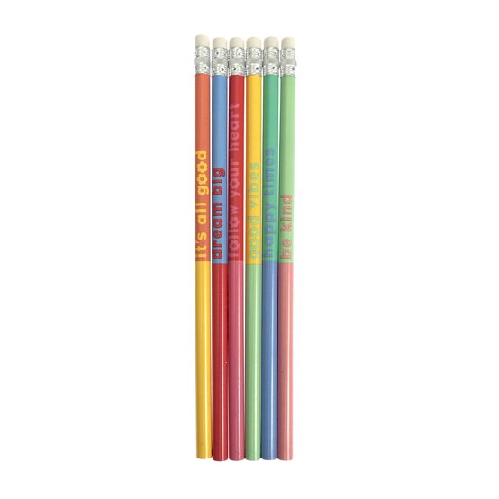 Bright Slogan Pencils 6 Pack image number 1