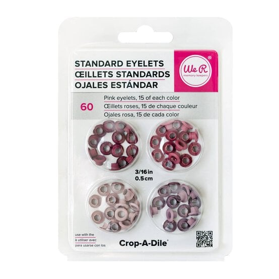 We R Makers Pink Standard Eyelets 60 Pack image number 1