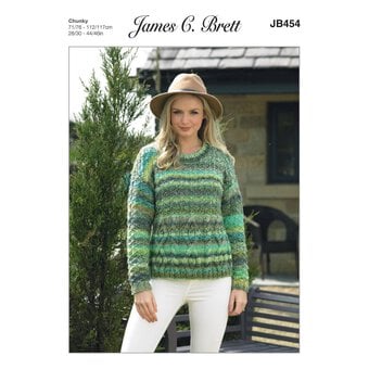 James C Brett Marble Chunky Lady's Sweater Pattern JB454