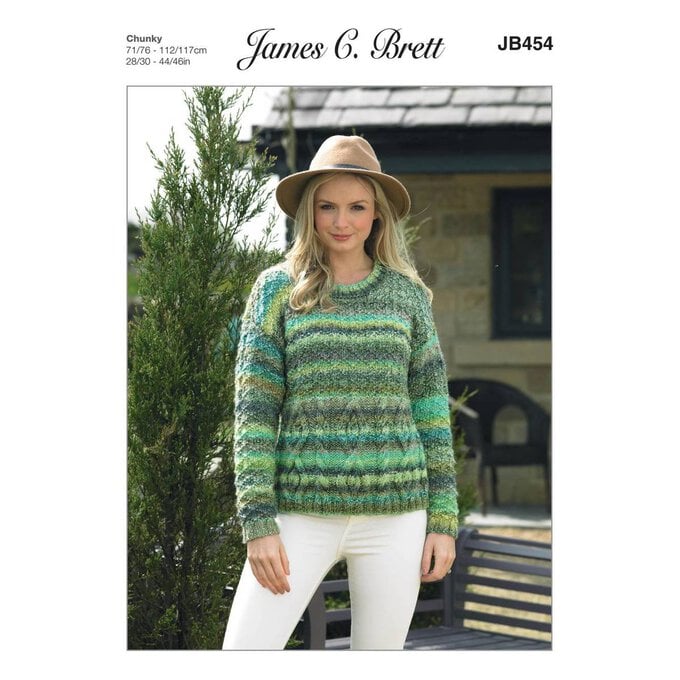 James C Brett Marble Chunky Lady's Sweater Pattern JB454 image number 1